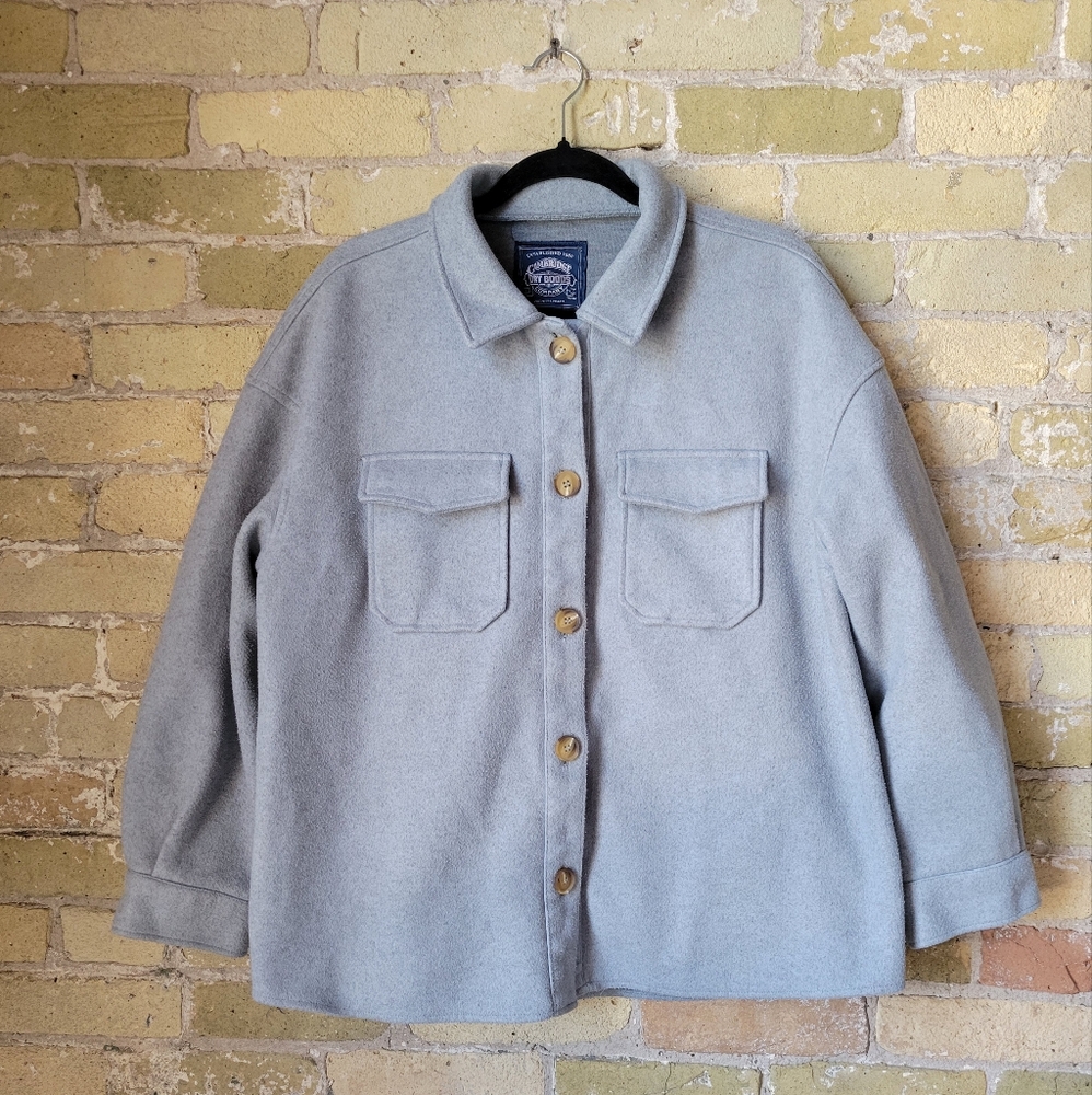 Cambridge Drygoods Company Light Blue Fleece Shacket Jacket Womens XL